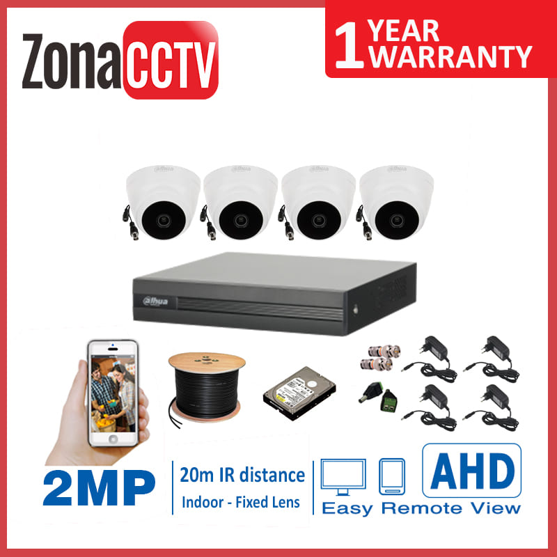 Paket 4 Kamera Indoor 2MP DAHUA